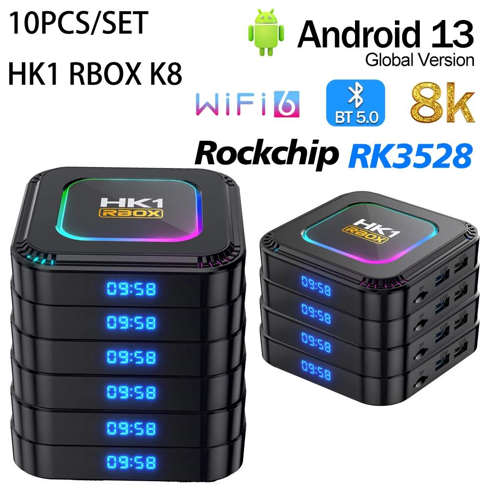 ø Ʃ Ʈ ̵ ÷̾ Ʈ TV ڽ, HK1 RBOX K8, ȵ̵ 13, RK3528, BT 2.4G, 5G, WiFi6, 8K UHD  ڽ, 10 /Ʈ